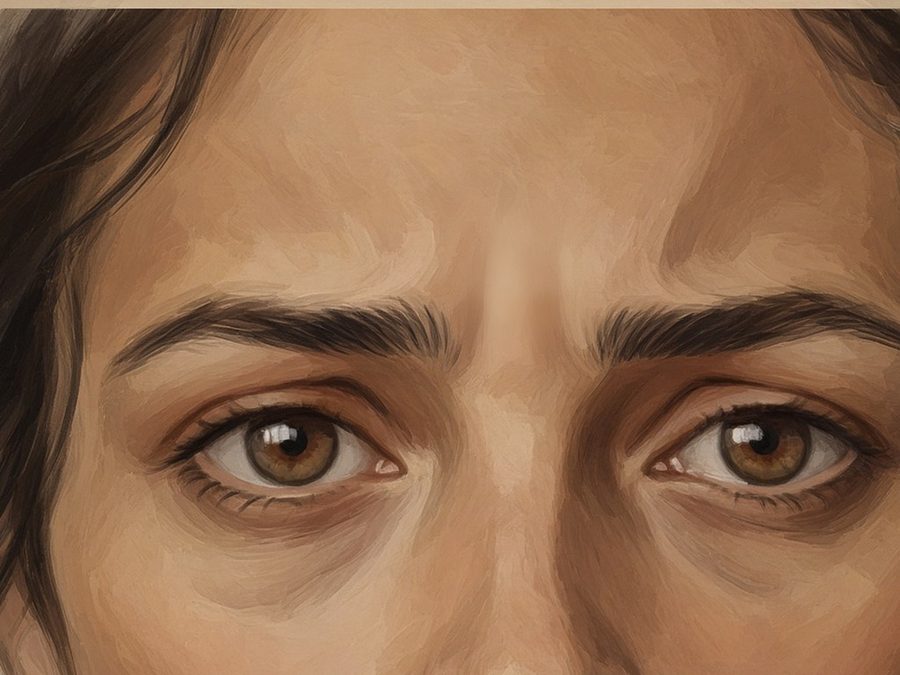 Illustration après, vers J15 : plis verticaux de la ride du lion adoucies, expression conservée, femme, 30-35 ans (même illustration retouchée)